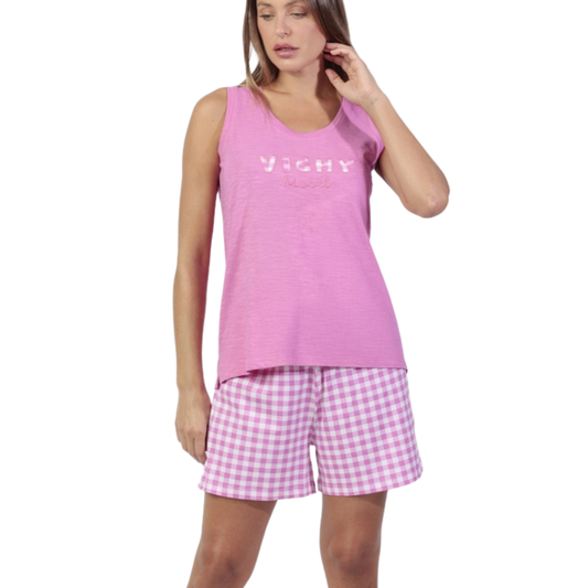 Pijama Sin mangas Vichy Mood - Admas