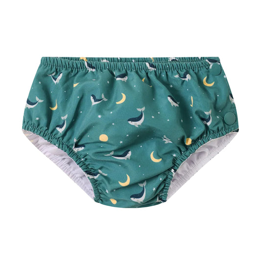 Bañador Pañal Whale Teal - Monnëka
