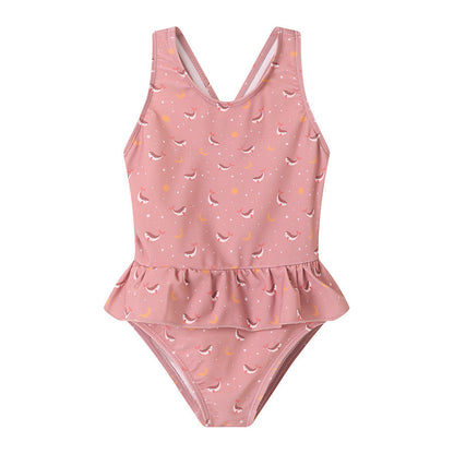 Bañador Cruzado con Volantes Whale Pink - Monnëka