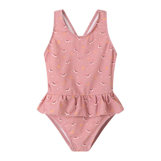 Bañador Cruzado con Volantes Whale Pink - Monnëka