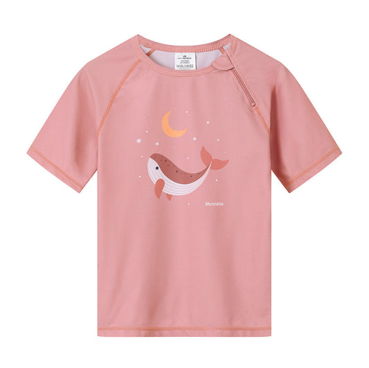 Camiseta Protección Solar Whale Pink - Monnëka
