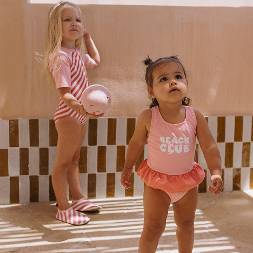 Bañador Cruzado con Volantes Stripes Bloom & Blush - Monnëka