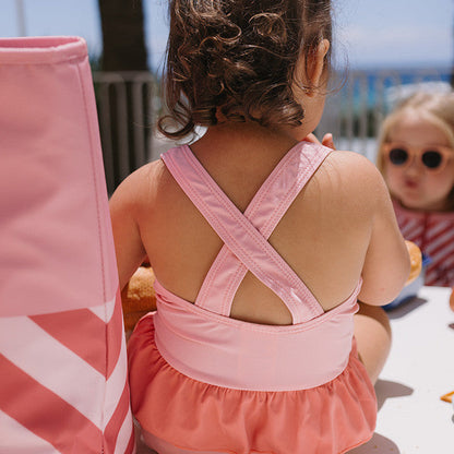 Bañador Cruzado con Volantes Stripes Bloom & Blush - Monnëka