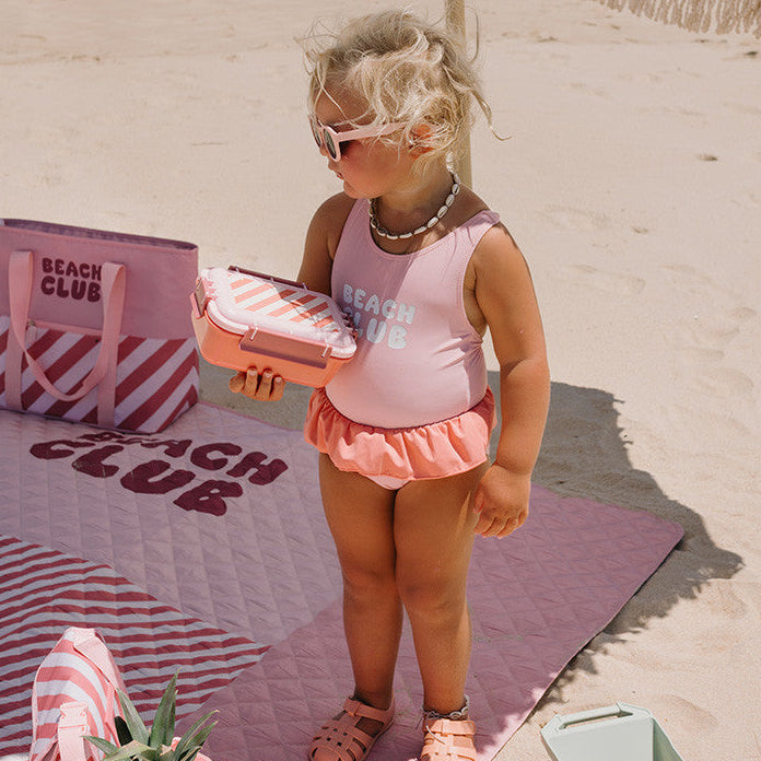 Bañador Cruzado con Volantes Stripes Bloom & Blush - Monnëka