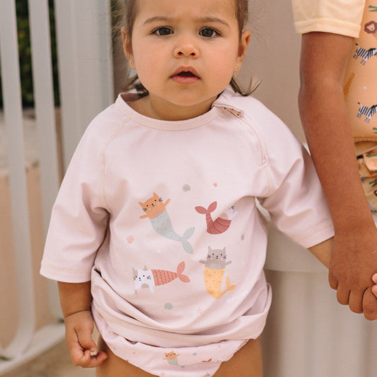 Camiseta Protección Solar Mermaid Cats - Monnëka