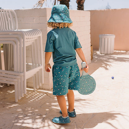 Palas de Playa Neopreno Whale Teal con Pelota - Monnëka