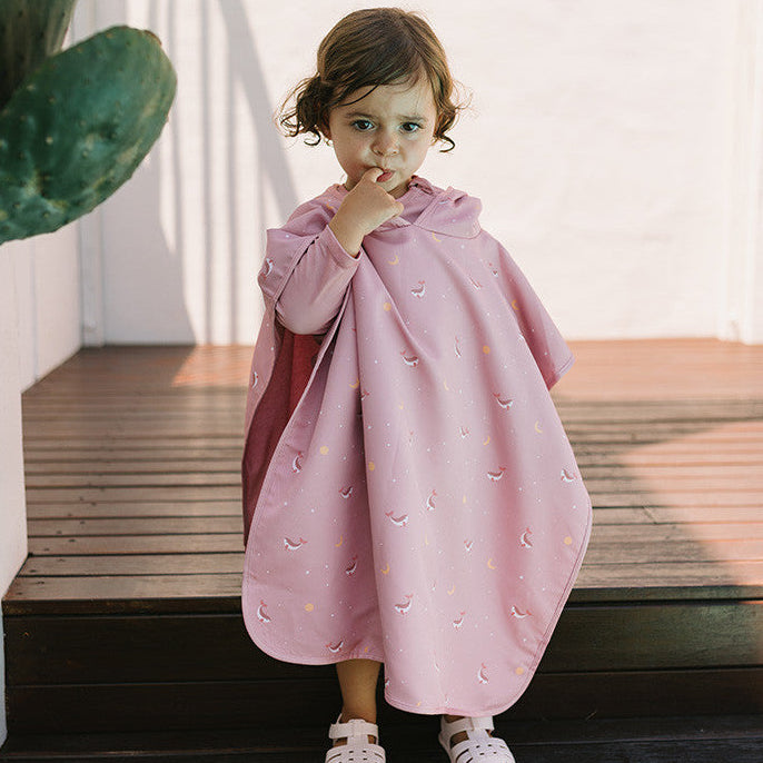 Poncho de Playa Whale Pink - Monnëka