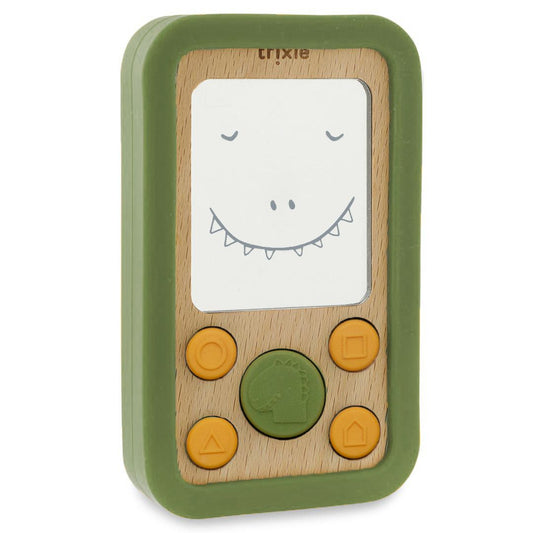 Teléfono de silicona de madera para bebés Mr. Dino - Trixie