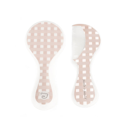 Cepillo y peine cuadro rosa - Pasito a Pasito