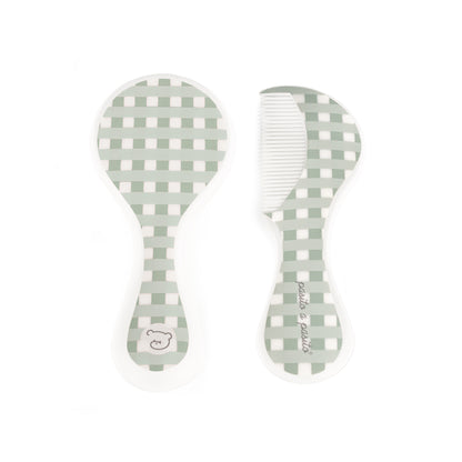 Cepillo y peine cuadro verde - Pasito a Pasito