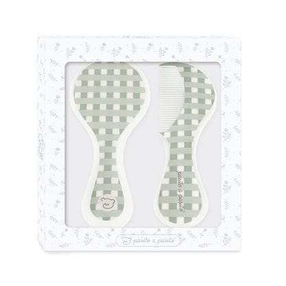 Cepillo y peine cuadro verde - Pasito a Pasito