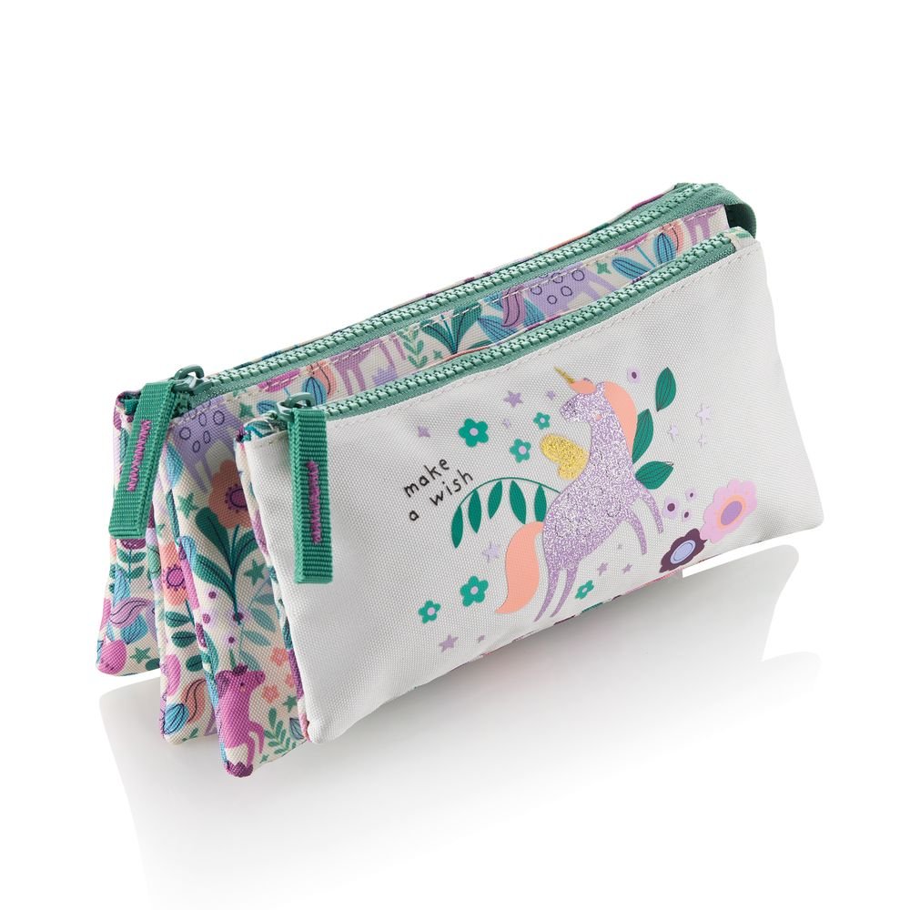 Estuche portatodo cuádruple Magic Unicorn - Miquelrius