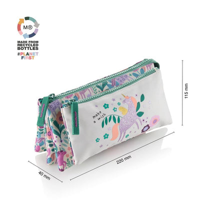 Estuche portatodo cuádruple Magic Unicorn - Miquelrius