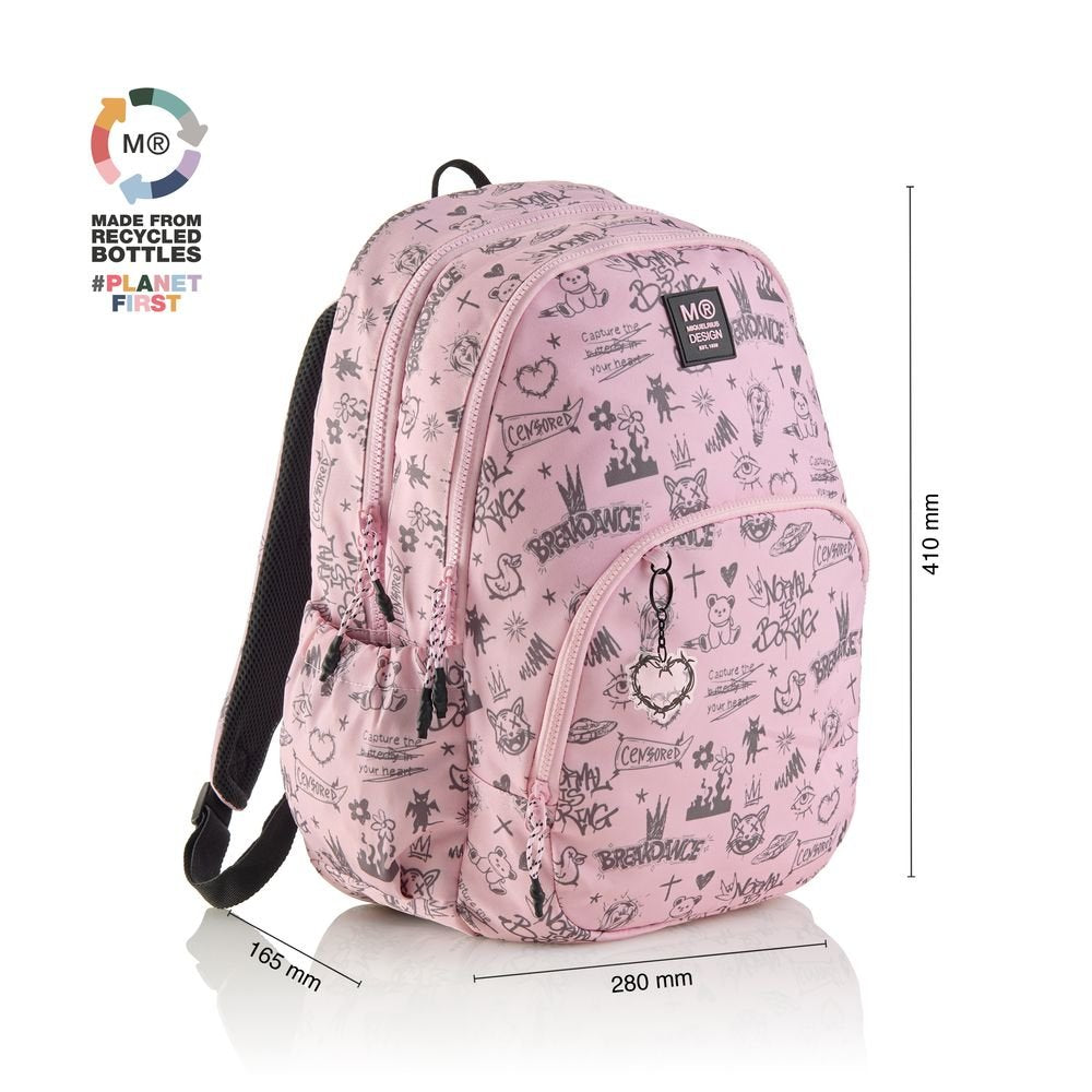 Mochila triple Oslo Not Boring Rosa  - Miquelrius