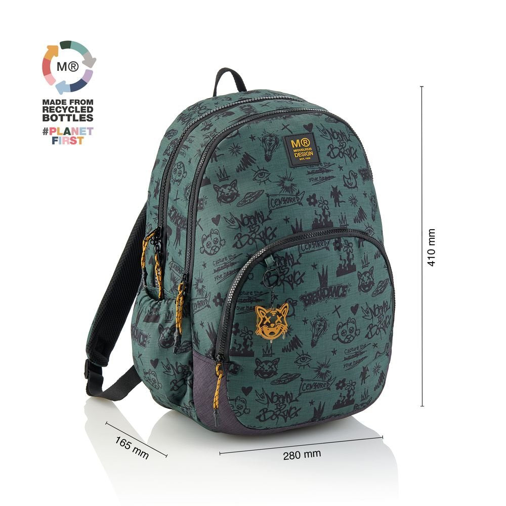 Mochila triple Oslo Boring Verde  - Miquelrius