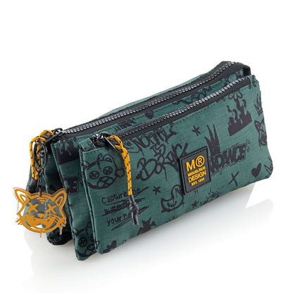 Estuche portatodo cuádruple Not Boring Verde - Miquelrius