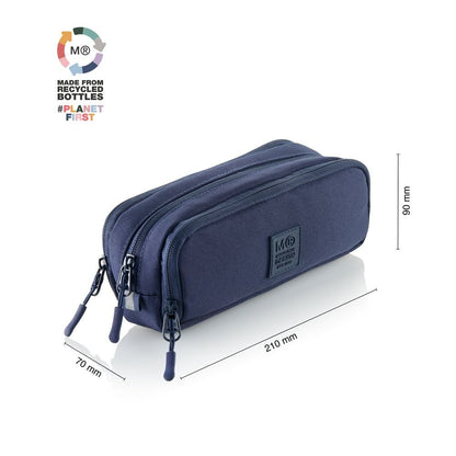 Portatodo Triple con Organizador Reciclado Raw Marino - Miquelrius