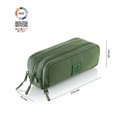 Portatodo Triple con Organizador Reciclado Raw Verde - Miquelrius