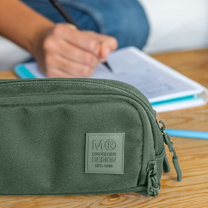 Portatodo Triple con Organizador Reciclado Raw Verde - Miquelrius