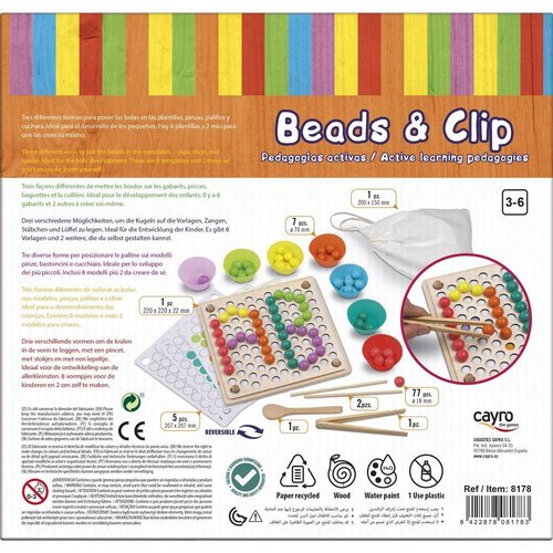 Juego de clasificación y motricidad - Beads & Clip
