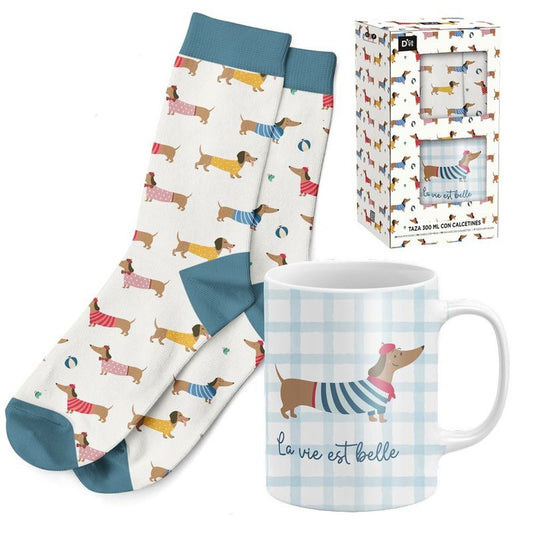 Set Regalo Taza 300 ml con Calcetines Teckel – La Vie Est Belle