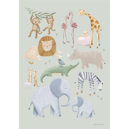 Poster Safari Friends A3 - Little Dutch