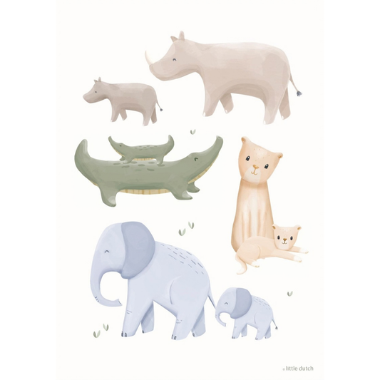 Poster León Safari Friends A3 - Little Dutch
