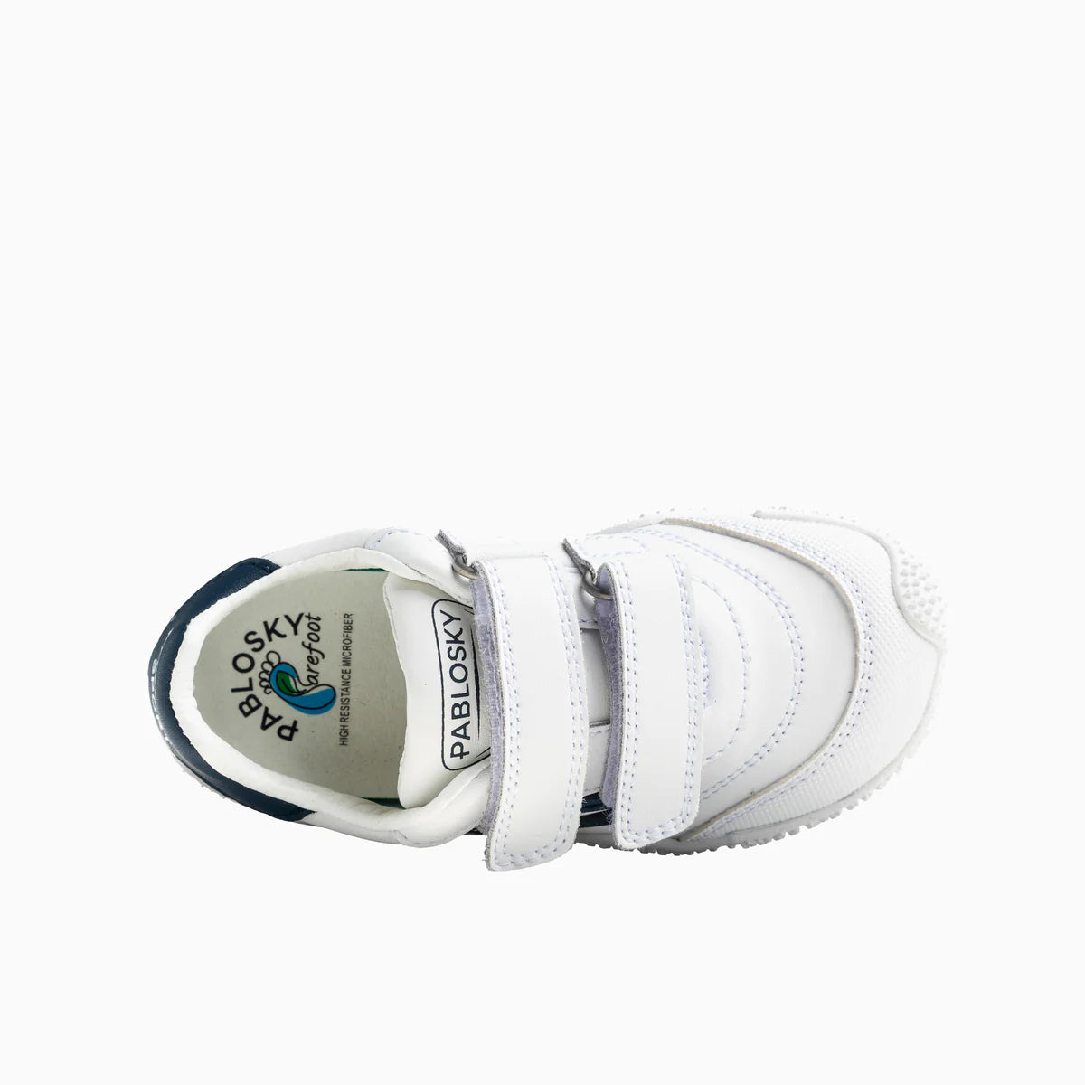 Deportivo tenis barefoot Zarpa blanco/marino - Pablosky