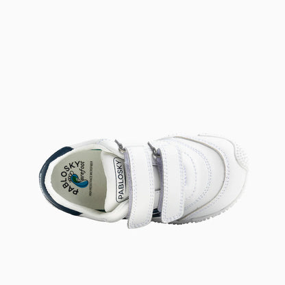 Deportivo tenis barefoot Zarpa blanco/marino - Pablosky