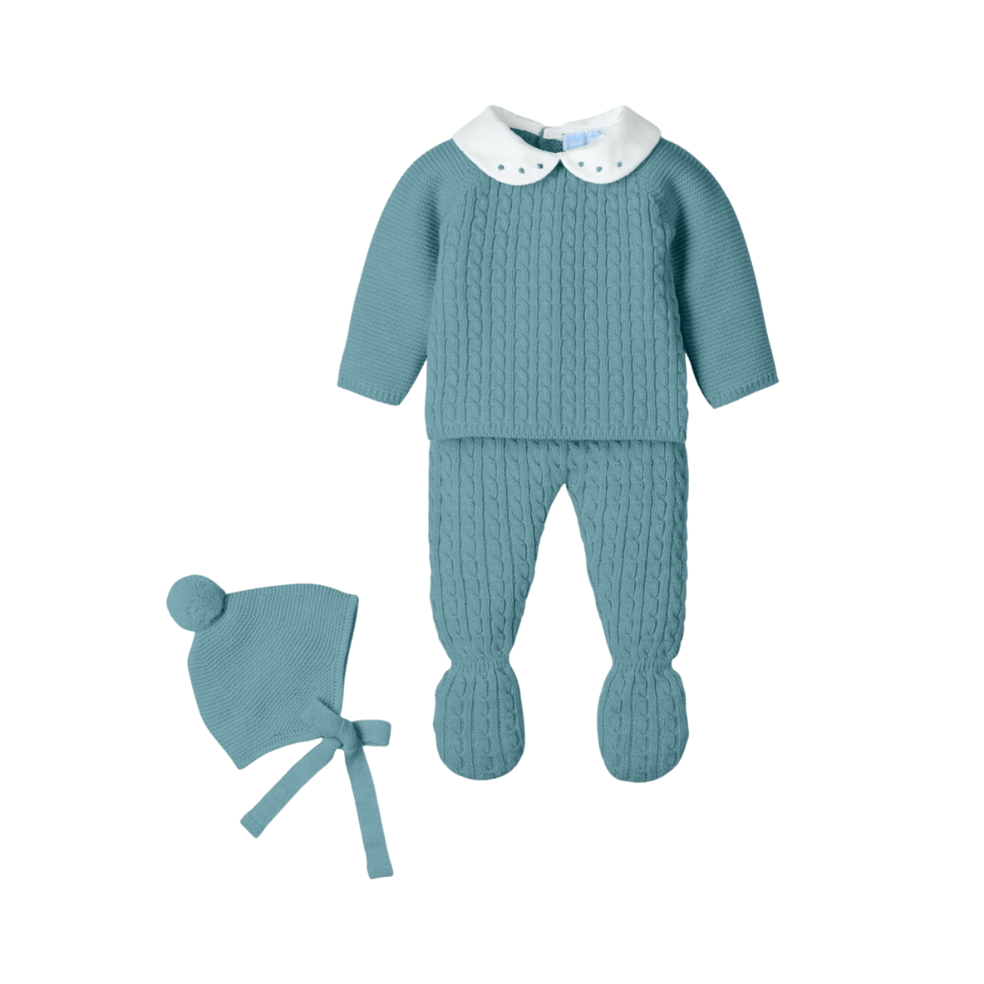 Traje 3P con trencitas con cuello Cloud Braide Musgo - Mac Ilusión