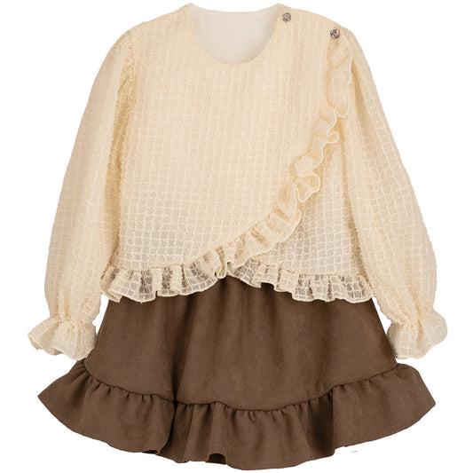 Conjunto Niña Blusa y Falda Raw - Calamaro