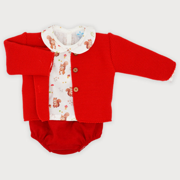Conjunto 3 piezas rojo Ardillas - Sardon