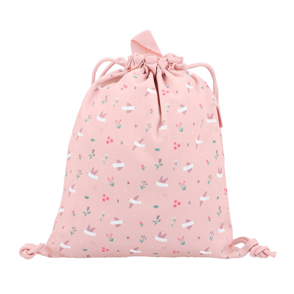 Mochila Saco Tela Blossom Bird - Tutete