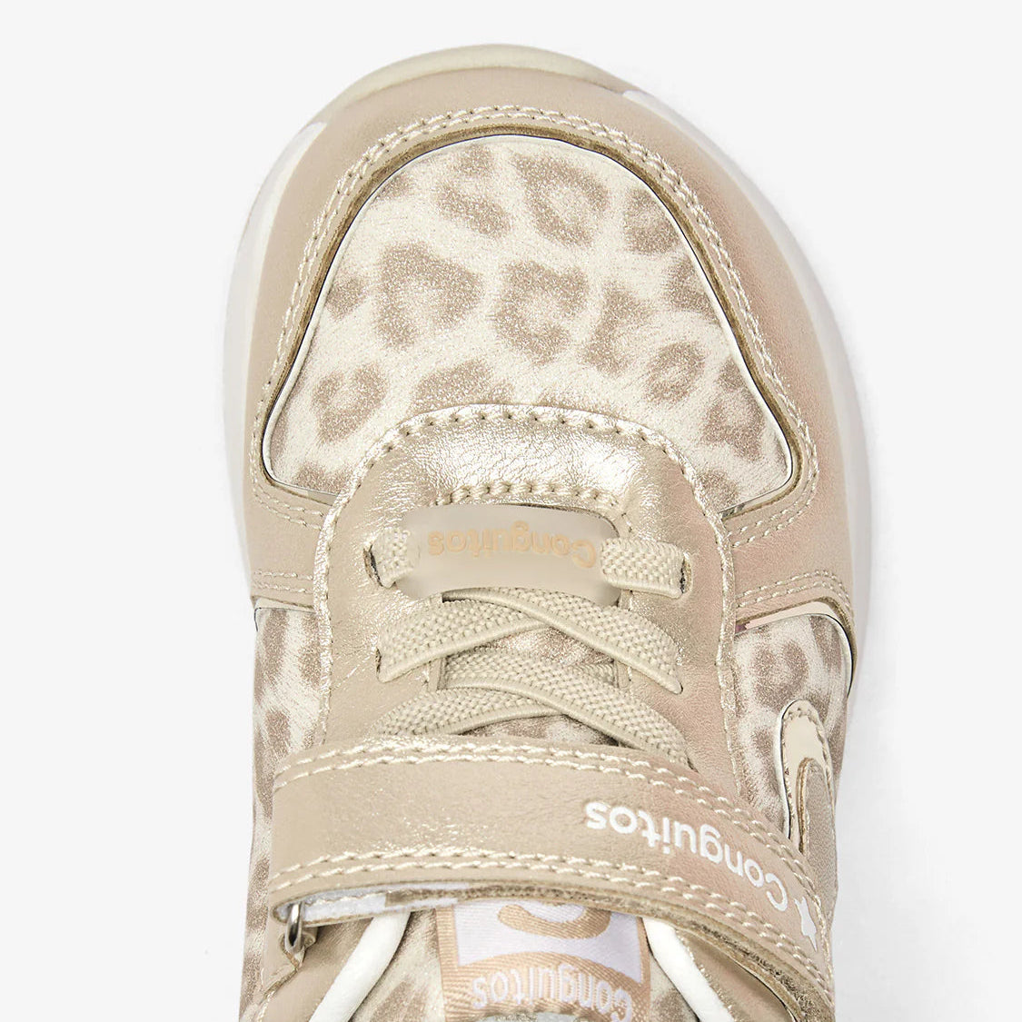 Tenis Deportivos Barefoot Luz Leopardo Dorada - Conguitos