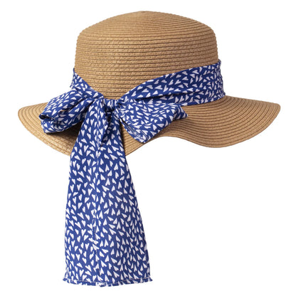 Sombrero Canotier  pañuelo azul - Isotoner