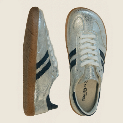 Deportivas Casual Adulto Plata Navy - Coqueflex