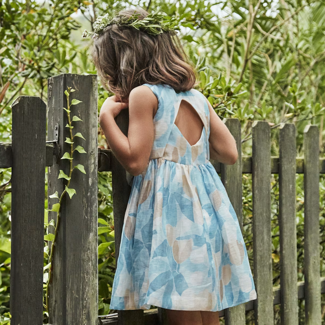 Vestido estampado de flores azul Mayoral