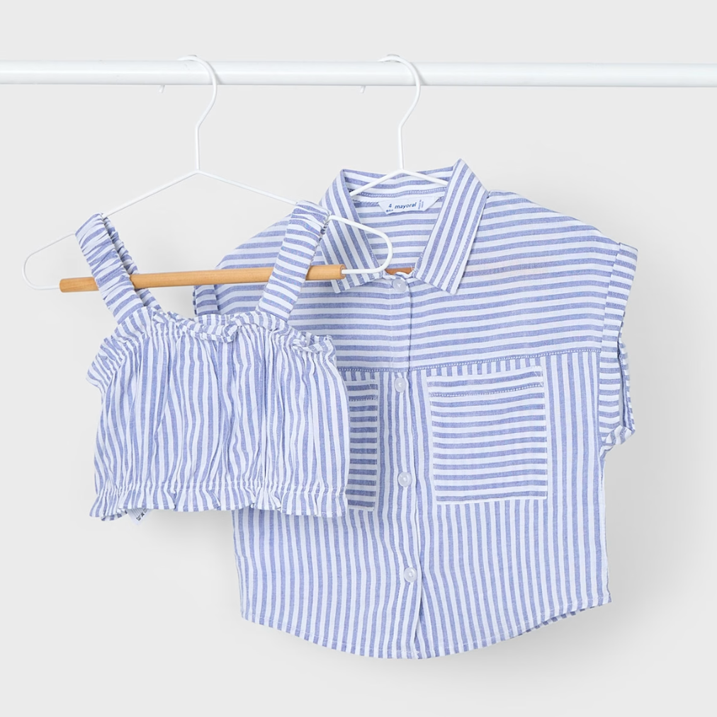Camisa con top de rayas azul Mayoral