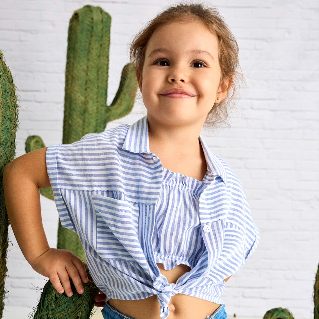 Camisa con top de rayas azul Mayoral