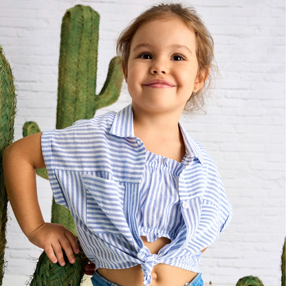 Camisa con top de rayas azul - Mayoral