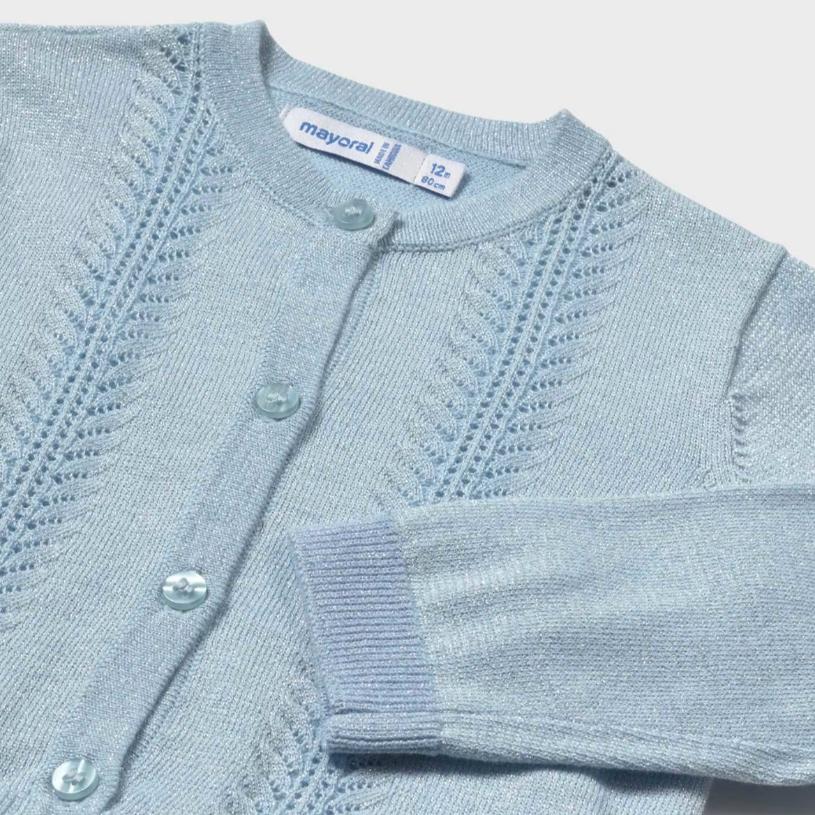 Rebeca tricot volante azul Mayoral