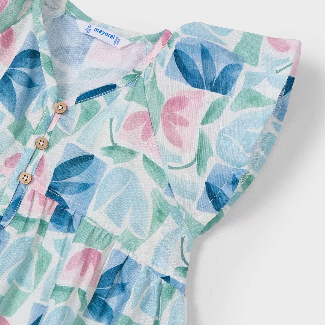 Vestido estampado de flores geométricas Mayoral