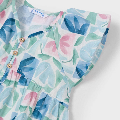 Vestido estampado de flores geométricas - Mayoral