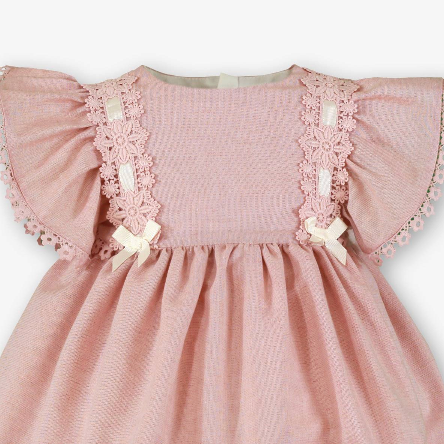 Vestido bebé Rosa Palo Volante - Miranda