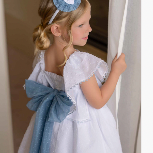 Vestido niña lazada azul  - Miranda