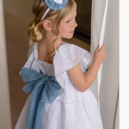 Vestido niña lazada azul  - Miranda