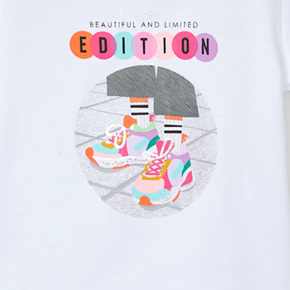 Camiseta básica blanca niña Mayoral