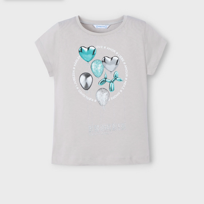 Camiseta básica cemento niña Mayoral