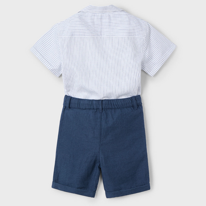 Conjunto vestir bermuda y camisa azul - Mayoral