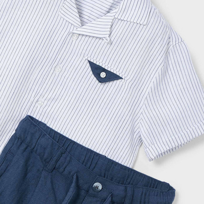 Conjunto vestir bermuda y camisa azul - Mayoral